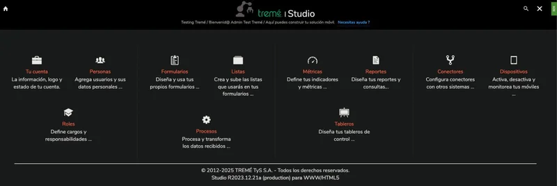 Tremé Studio — Back office para configuración de formularios y flujos